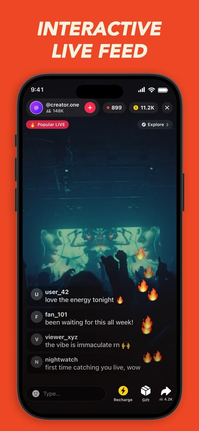 Prefx App Store screenshot showing an interactive live-feed digital prop